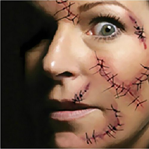 Halloween Body Face Scar Realistic Temporary Tattoos Sticker Paper Waterproof for Fool's Day Fun