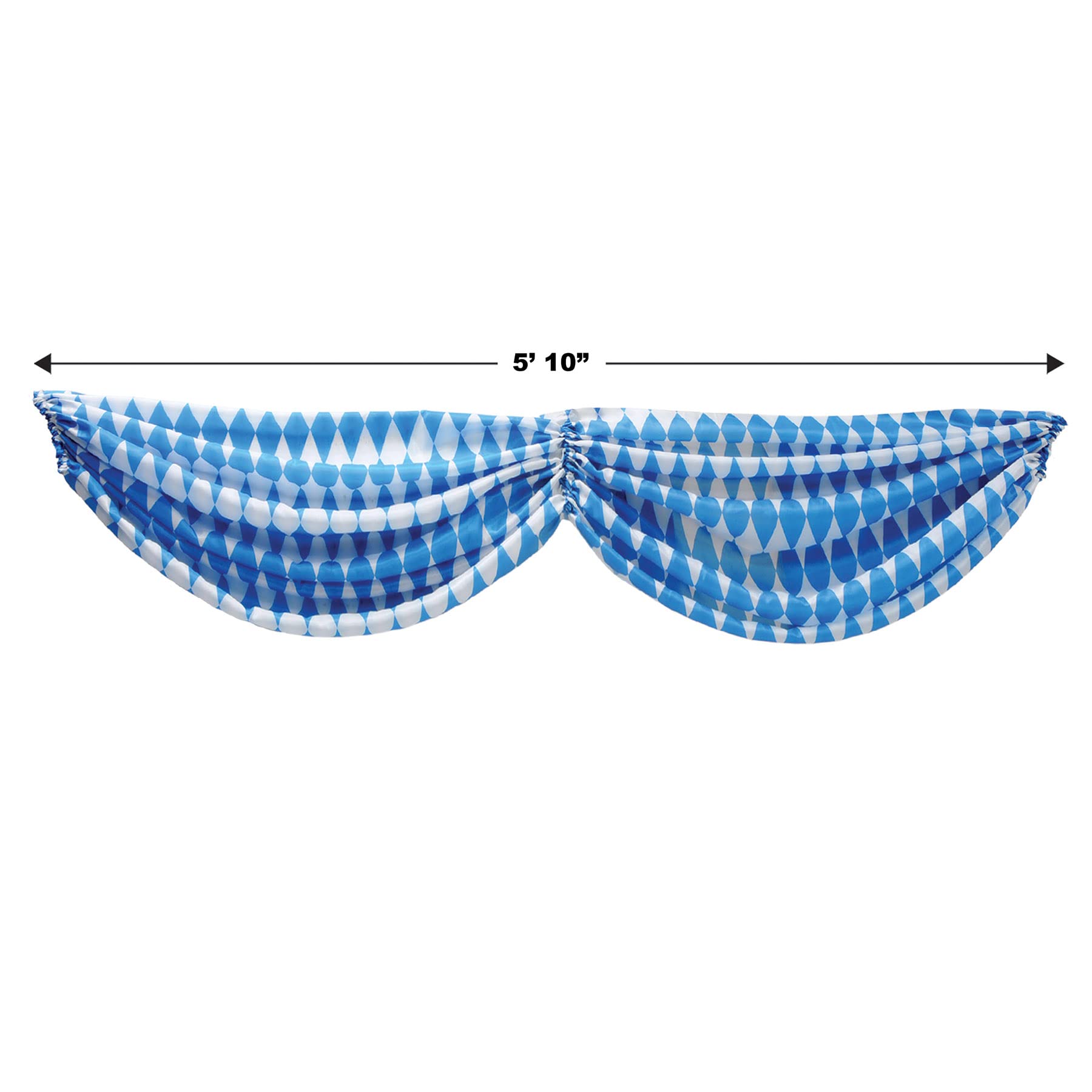 "Beistle Oktoberfest Fabric Bunting, 5' 10"", Blue/White" (54677)