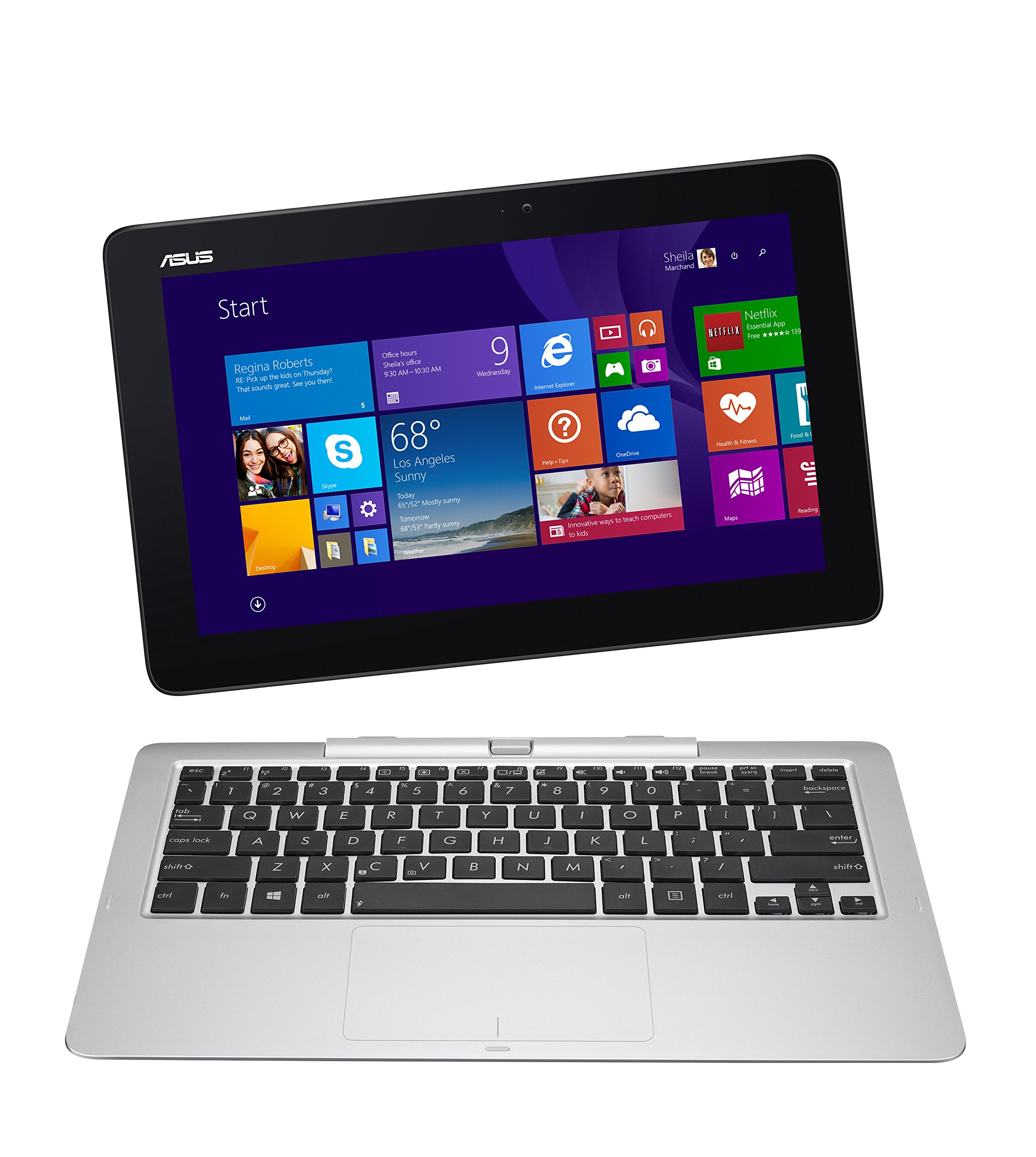 ASUS Transformer Book 12-Inch T200TA-B1-BL 2-in-1 Detachable Touchscreen Laptop, 2 GB RAM, 32 GB Storage