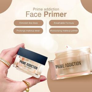 Frankie Rose Cosmetics Prime Addiction Face Primer – Perfect for Dry, Sensitive, Combination, Normal & Oily Skin – Moisturizing, Nourishing & Colorless Makeup Primer - 1.05 oz. (30 grams)