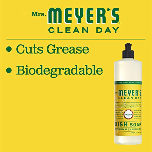 MRS. MEYER'S CLEAN DAY Liquid Dish Soap, Biodegradable Formula, Honeysuckle, 16 fl. oz