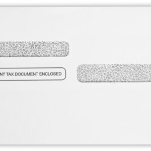 LUXPaper Double Window Tax Envelopes | Form W-2/1099 | Document Enclosed | Security Tint | 5 5/8" x 9" | White | 24lb. Text | 50 Qty