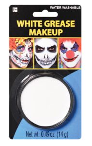 white grease makeup - 0.49 oz, 1 count - intensely pigmented, easy-to-apply & long-lasting - perfect for cosplay & themed parties
