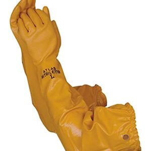 ATLAS 772 Nitrile Coated Gloves 26 inch Long Cotton Lined, Chemical Resistant, Water, Pond, Work, Large