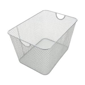 silver mesh open bin storage basket for cleaning supplies laundry etc. size 14x10x9 model #1115