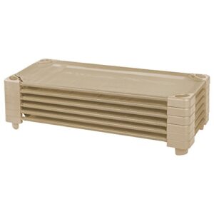 ecr4kids stackable kiddie cot, standard size, classroom furniture, sand, 6-pack