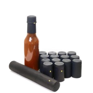 nicebottles shrink capsules, black, 28x50mm, pack of 30 - compatible with nicebottles 5oz & 10oz woozy & hot sauce bottles