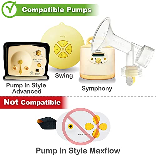 Nenesupply Pump Parts with 19mm Flanges Compatible with Medela Breastpump Incl. Flange Breastshield Valve Membrane for Pump in Style Symphony Swing Not Original Medela Pump Parts