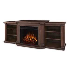 valmont media electric fireplace in chestnut oak by real flame