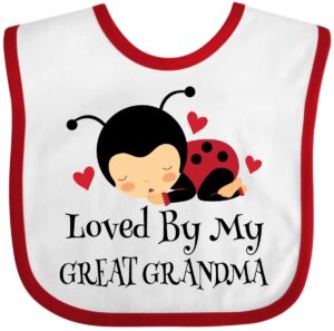 inktastic loved by my great grandma baby bib white and red 20ed5