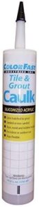 color fast caulk matched to custom building products (bright white sanded)