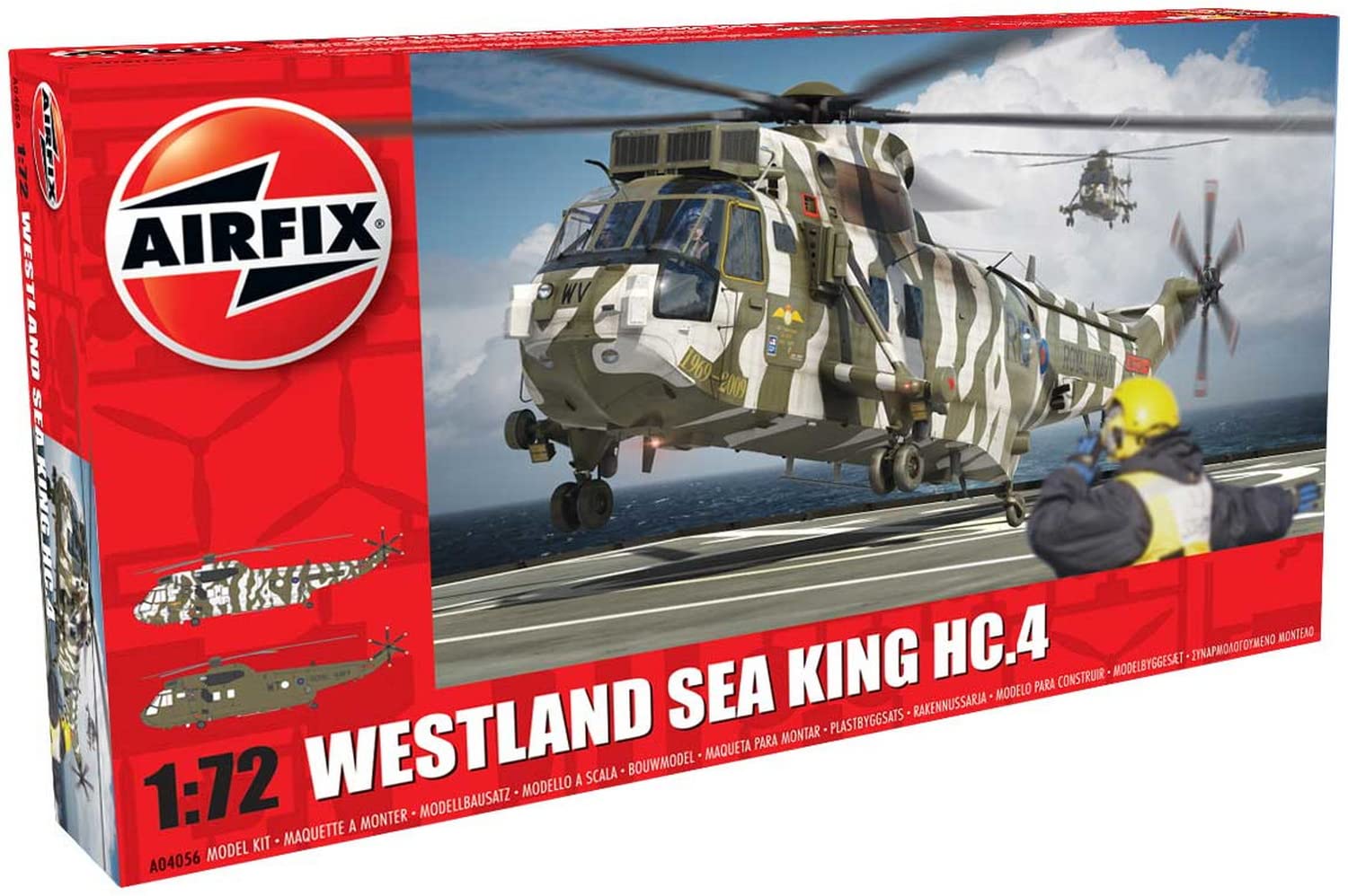 Airfix A04056 Westland Sea King HC.4 1:72nd Military Helicopter Plastic Model Kit , Navy