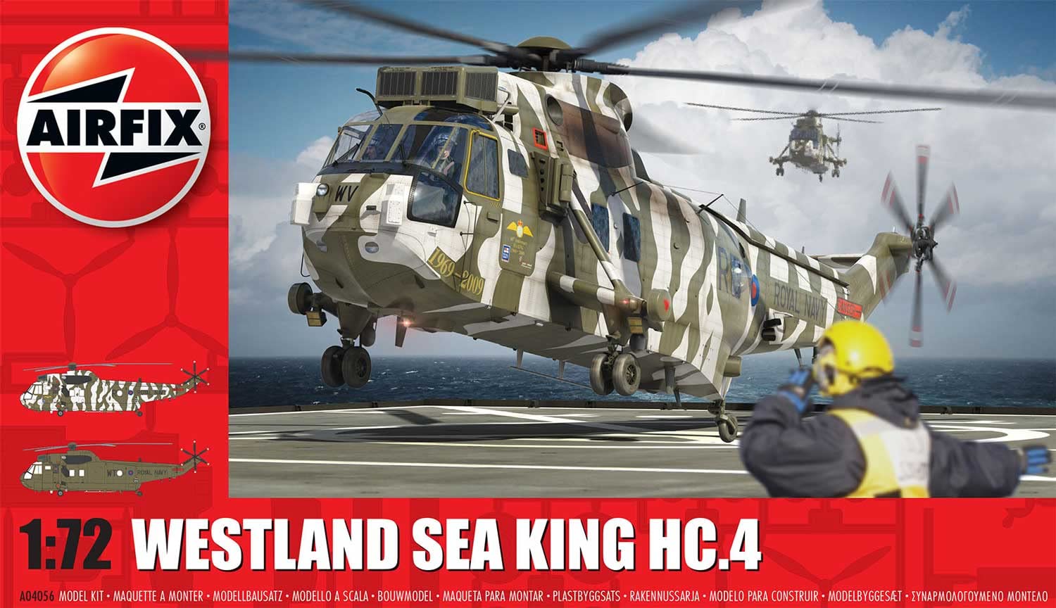 Airfix A04056 Westland Sea King HC.4 1:72nd Military Helicopter Plastic Model Kit , Navy