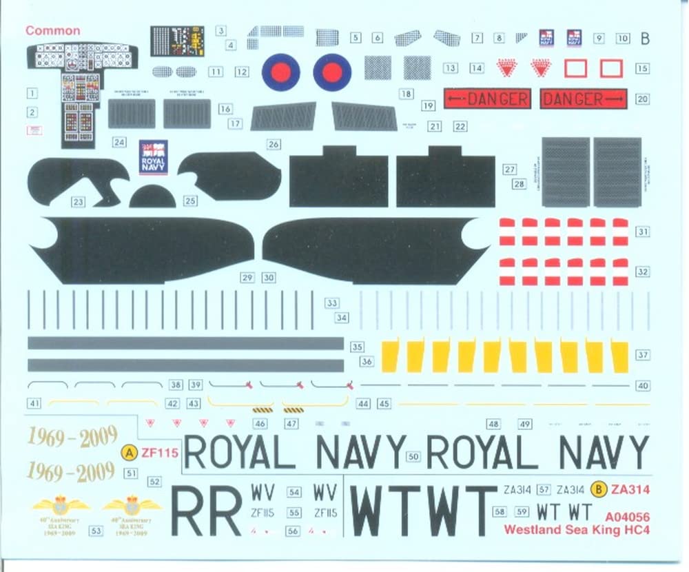 Airfix A04056 Westland Sea King HC.4 1:72nd Military Helicopter Plastic Model Kit , Navy