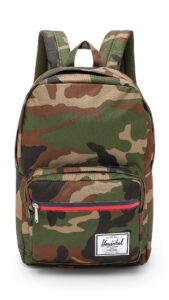 herschel pop quiz backpack, woodland camo/multi zip, classic 22l