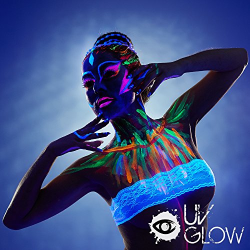 UV Glow Blacklight Face and Body Paint 0.34oz - Neon Fluorescent (0.34 Fl Oz (Pack of 7))