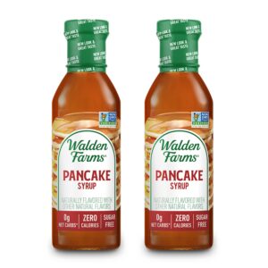walden farms pancake syrup 12 oz. (pack of 2) sweet syrup - near zero fat, sugar and calorie - for pancakes, waffles, french toast, ice cream, desserts, snacks, appetizers and many more