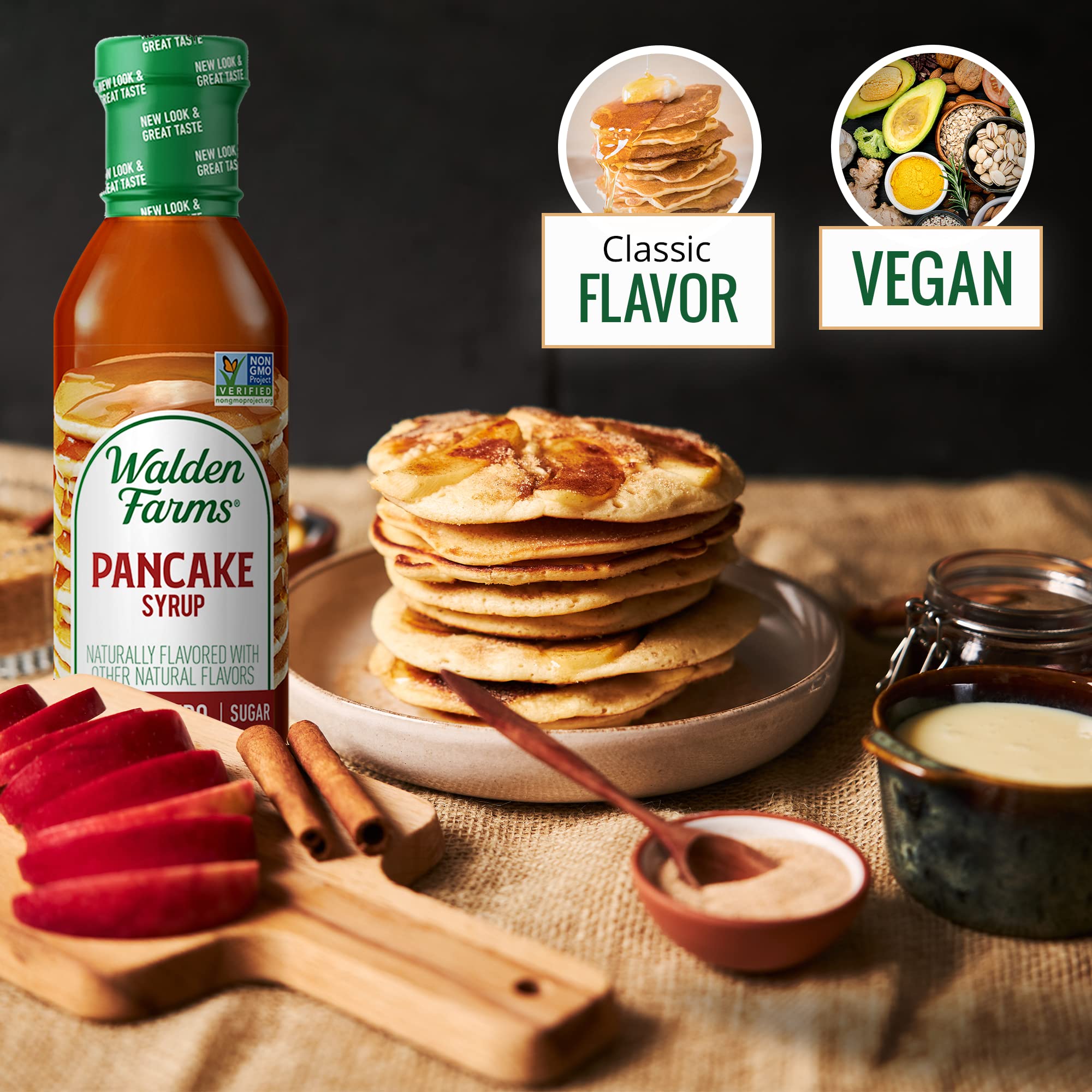 Walden Farms Pancake Syrup 12 oz. (Pack of 2) Sweet Syrup - Near Zero Fat, Sugar and Calorie - For Pancakes, Waffles, French Toast, Ice Cream, Desserts, Snacks, Appetizers and Many More