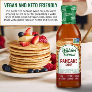 Walden Farms Pancake Syrup 12 oz. (Pack of 2) Sweet Syrup - Near Zero Fat, Sugar and Calorie - For Pancakes, Waffles, French Toast, Ice Cream, Desserts, Snacks, Appetizers and Many More