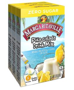 margaritaville singles to go drink mix, non-alcoholic powder sticks (pina colada)
