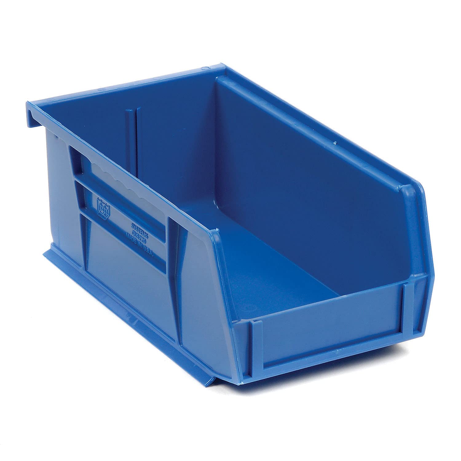 Quantum QUS220BL Ultra Stack and Hang Bin, 7-3/8" Length x 4-1/8" Width x 3" Height, Blue, Pack of 24