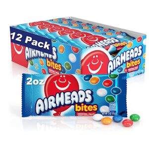 airheads candy bites, assorted fruit flavors, movie theater, party, concessions, 2oz packs (box of 18)