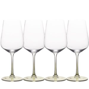 mikasa gianna ombre set of 4 white wine glasses, 15.25-ounce, sage