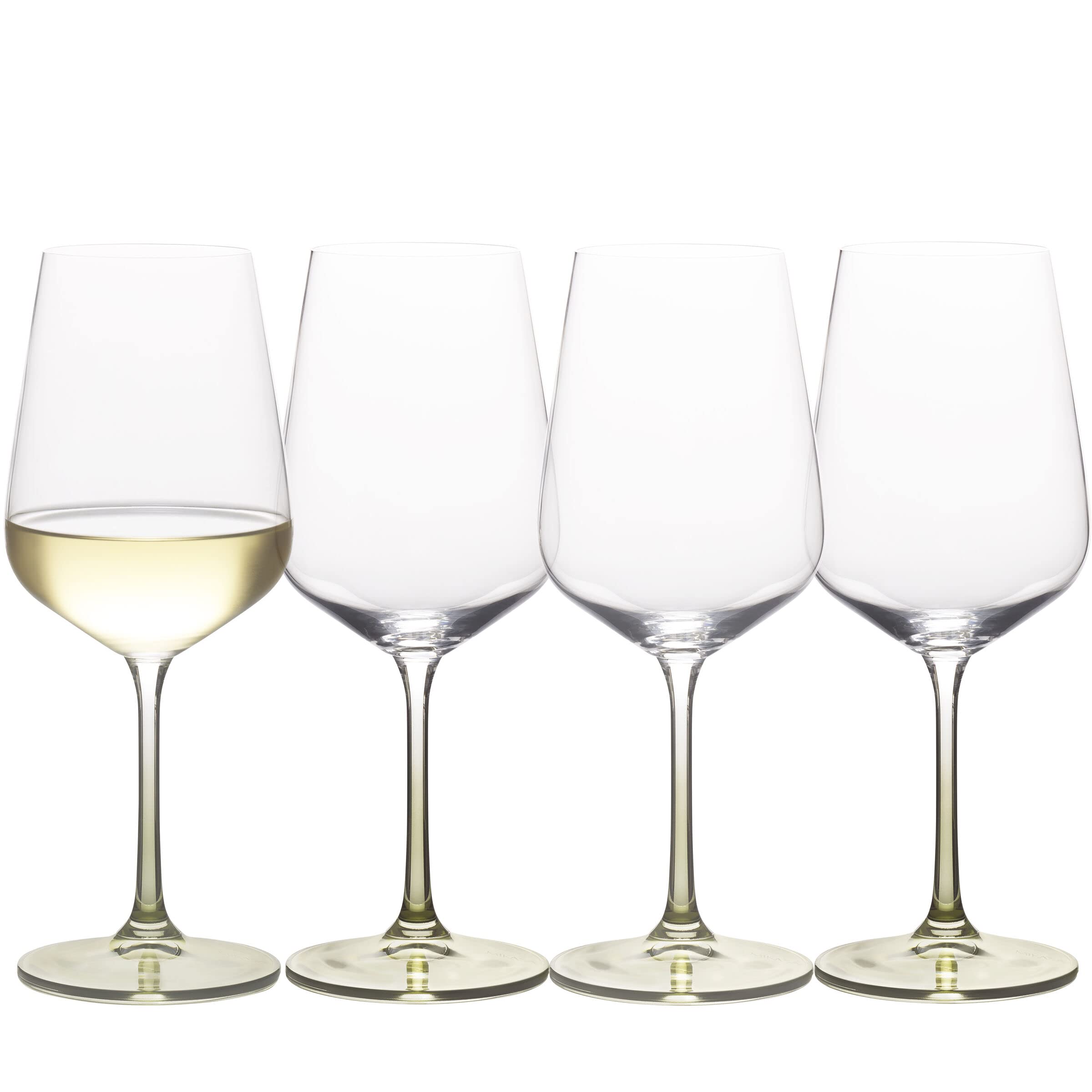 Mikasa Gianna Ombre Set of 4 White Wine Glasses, 15.25-Ounce, Sage