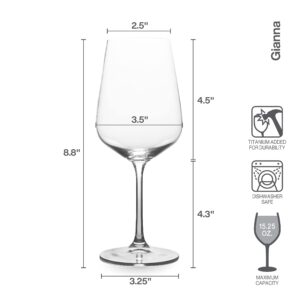 Mikasa Gianna Ombre Set of 4 White Wine Glasses, 15.25-Ounce, Sage