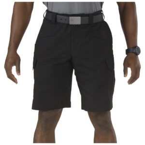 5.11 tactical men's stryke 11-inch inseam military shorts, flex-tac ripstop fabric, style 73327 black, 28