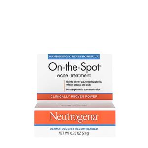 neutrogena on-the-spot acne treatment gel with benzoyl peroxide - gentle face acne medicine for acne prone skin, 0.75 oz