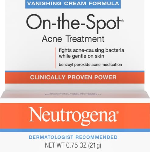 Neutrogena On-The-Spot Acne Treatment Gel with Benzoyl Peroxide - Gentle Face Acne Medicine for Acne Prone Skin, 0.75 oz