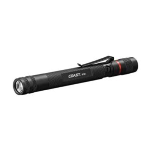 coast hp3r 500 lumen rechargeable led penlight with twist focus, black