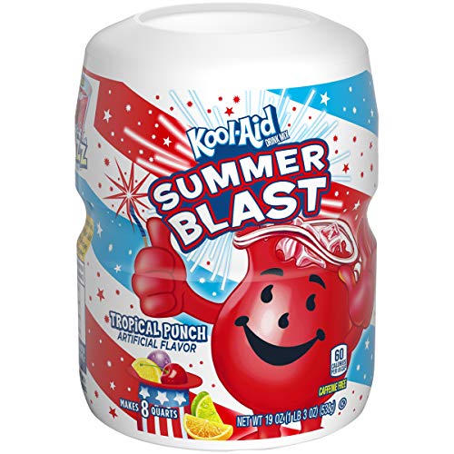 Kool-Aid Summer Blast Tropical Punch Flavored Powdered Drink Mix (19 oz Canister)