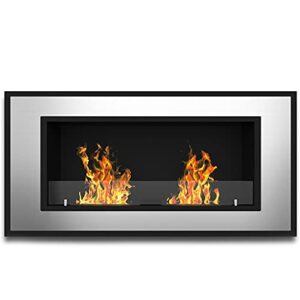 Elite Flame Tulsa Ventless Bio Ethanol Recessed or Wall Mounted Fireplace