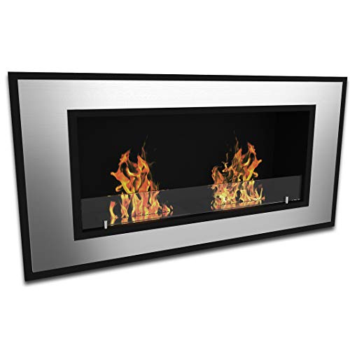 Elite Flame Tulsa Ventless Bio Ethanol Recessed or Wall Mounted Fireplace