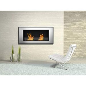 Elite Flame Tulsa Ventless Bio Ethanol Recessed or Wall Mounted Fireplace