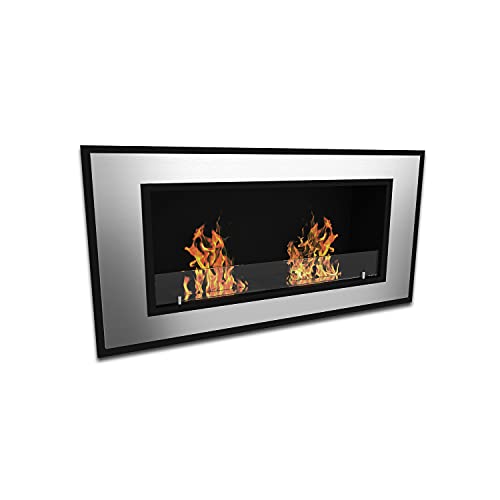 Elite Flame Tulsa Ventless Bio Ethanol Recessed or Wall Mounted Fireplace