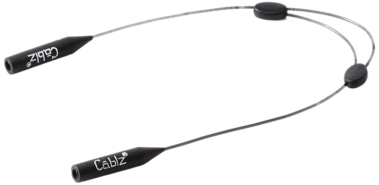 Cablz Monoz Adjustable Eyewear Retainer | Monofilament-Like Line, Adjustable, Off-The-Neck Eyewear Retainer, 14 in (Black)