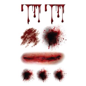 supperb® temporary tattoos - bleeding wound, scar halloween halloween tattoos (set of 2)