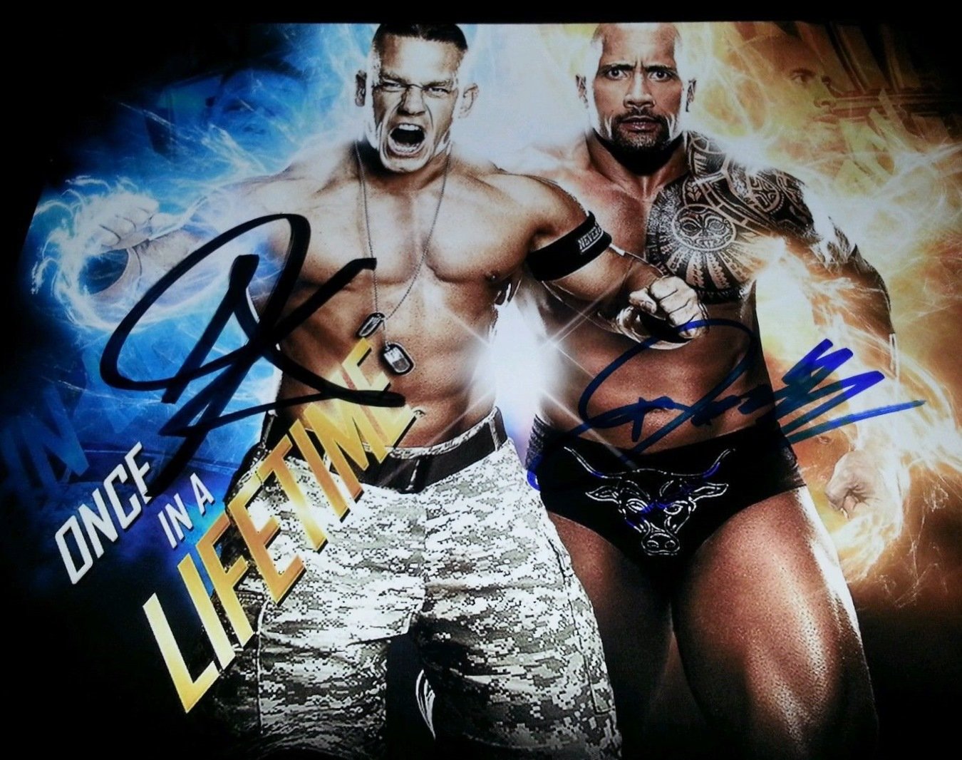 Kirkland John Cena and The Rock 8 X 10 Photo Autograph on Glossy Photo Paper