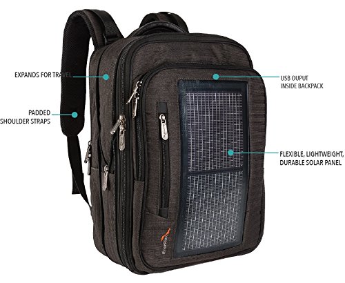 EnerPlex Packr Executive Solar Powered Backpack (PREXECGY)