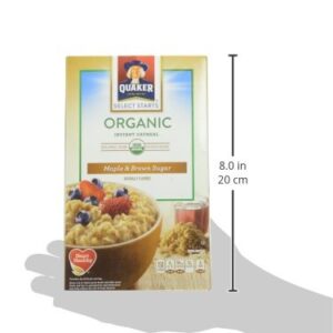 Quaker Organic Instant Oatmeal, Maple & Brown Sugar, Breakfast Cereal, 8 Packets