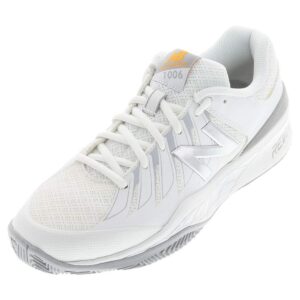 new balance women's wc1006v1 tennis shoe, white/silver, 8 d us