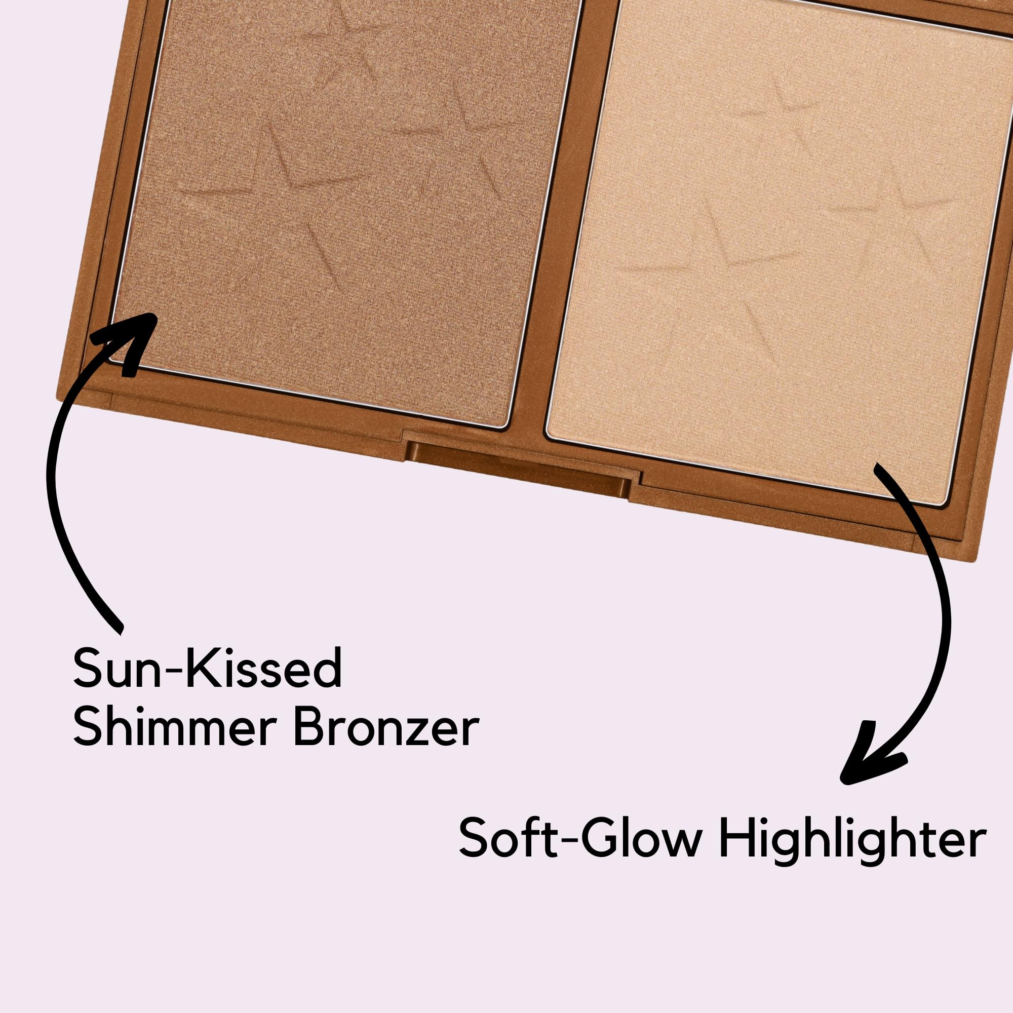 W7 Hollywood Bronze & Glow - Pressed Powder Duo Shimmer Bronzer & Highlighter - Contouring & Highlighting Vegan Makeup