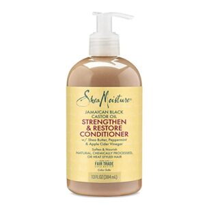 sheamoisture conditioner 100% pure jamaican black castor oil to intensely smooth and nourish hair with shea butter, peppermint and apple cider vinegar 13 oz