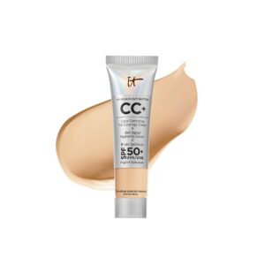 it cosmetics your skin but better cc+ cream travel size, medium - color correcting cream, full-coverage foundation, hydrating serum & spf 50+ sunscreen - natural finish - 0.406 fl oz