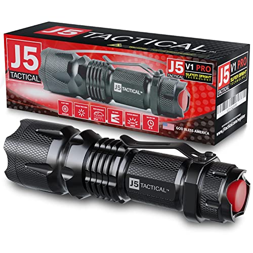 J5 Tactical V1-PRO Flashlight - The Original 300 Lumen Ultra Bright, LED Mini 3 Mode Flashlight