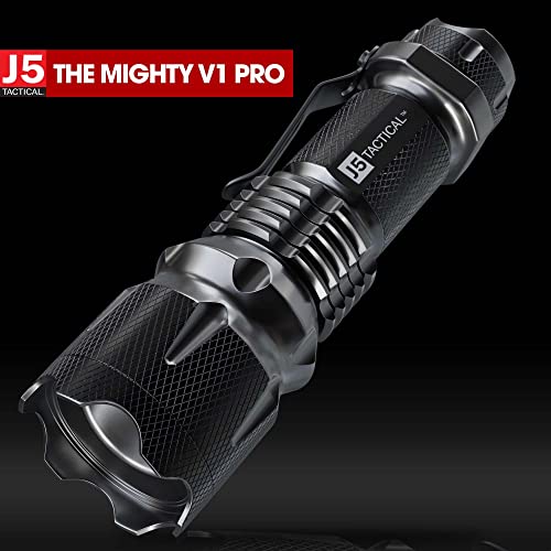 J5 Tactical V1-PRO Flashlight - The Original 300 Lumen Ultra Bright, LED Mini 3 Mode Flashlight