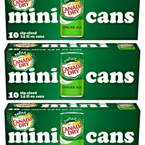 Canada Dry Ginger Ale - 10pk/7.5 fl oz Mini Cans, total 30 cans